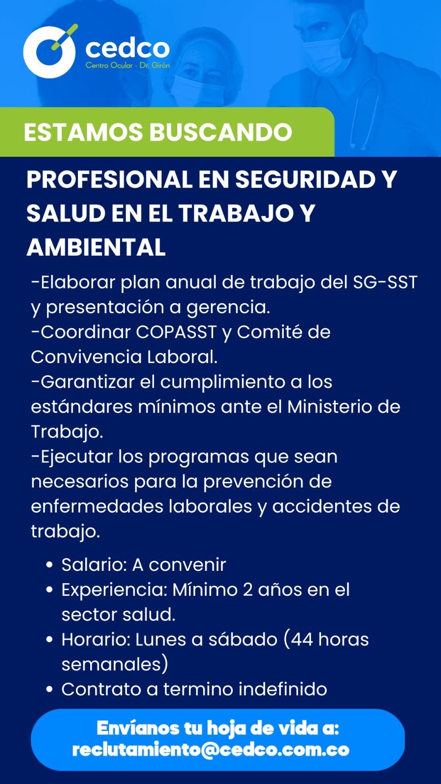 Profesional en Seguridad y Salud en el Trabajo y Ambiental
